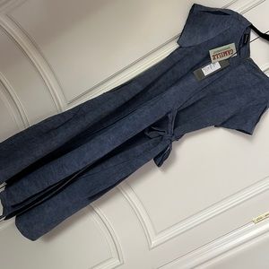 Etna Maar dress, faux wrap,slit details at sleeves & hem,pockets.Sz M